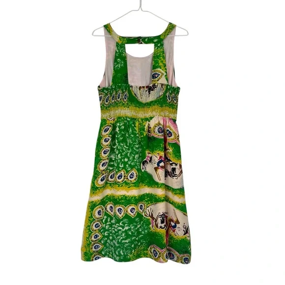 Moulinette Soeurs Anthropologie Silk Panoply Carousel Horse Print Dress Size 10 - Picture 6 of 11
